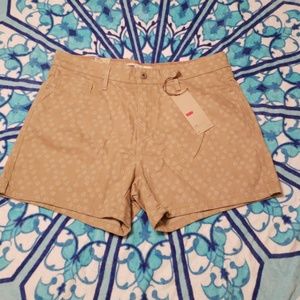 3/$20 Levi's Tan Print Denim Shorts 14